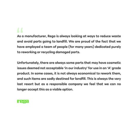 Reduce, Reuse, Replay: Rega's New Green Grade Initiative | The Revolver ...