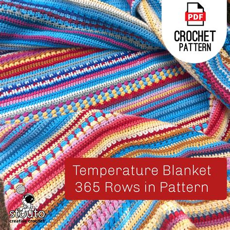 Temperature Blanket Pattern, Collection of 30 Mixed Crochet Blanket ...