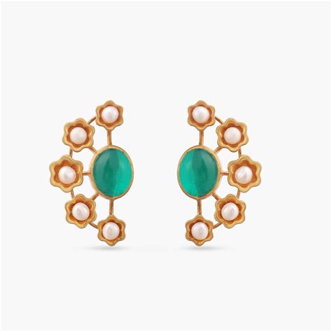Buy Floral Pearl Silver Studs | Paksha – Paksha India