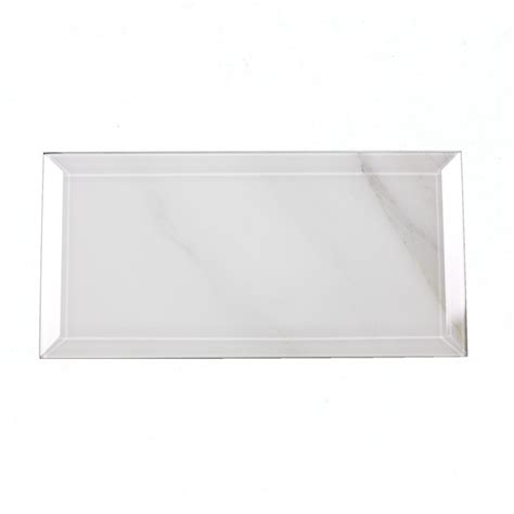 Abolos (Sample) Calacatta White Marble Look/Glossy 4-in x 8-in Glossy ...