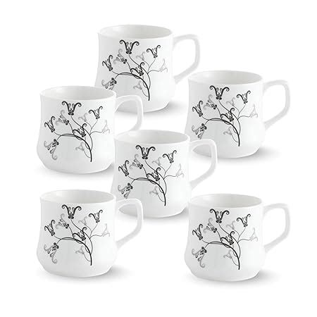 Buy Clay Craft - Mike Ceramic Coffee Mugs Set, 6-Pieces, 210ml, MW28 ...