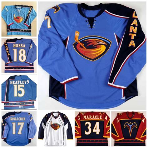 Vintage Atlanta Thrashers 17 ILYA KOVALCHUK Hockey Jerseys 18 Marian ...