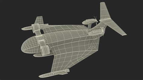 3D Flying Ship Concept White Color | 3D Molier International