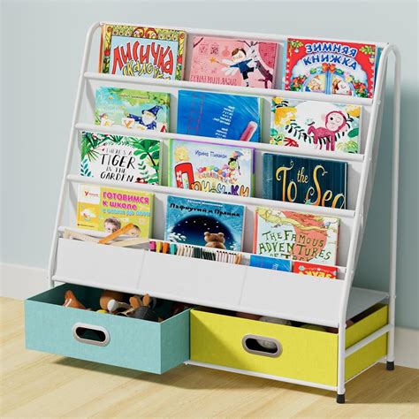 Mutool 4 Tier Children Bookcase Bookshelf for Kids, Book Rack Storage ...