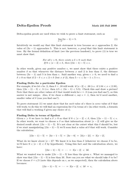 Image result for Epsilon Delta Proof