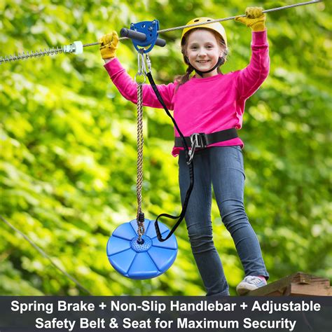 Buy Jugader 100FT Zipline Kits for Backyard, Zip Line with Trolley and ...