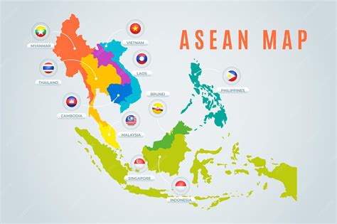 Asean map | Premium Vector