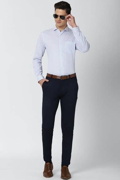 Buy Men Navy Solid Carrot Fit Formal Trousers Online - 677272 | Peter ...