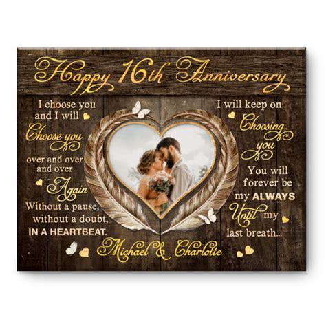 16th Anniversary Gift For Couples, 16th Wedding Anniversary Gift For ...