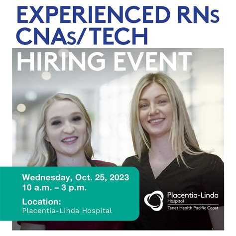 Join us at Placentia-Linda Hospital and meet with our hiring leaders at 1301 N. Rose Dr ...