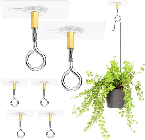 Sankoly 12 Pcs Self Adhesive Ceiling Hooks No Drilling Ceiling Hooks ...