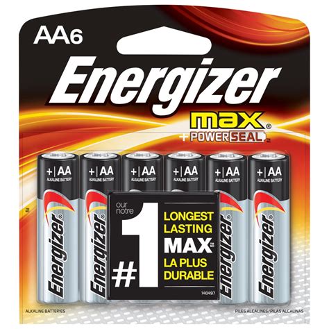 Energizer MAX AA Batteries (6 Pack), Double A Alkaline Batteries ...