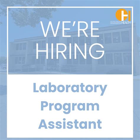 NOW HIRING: Laboratory Program Assistant in Pierre For more details ...