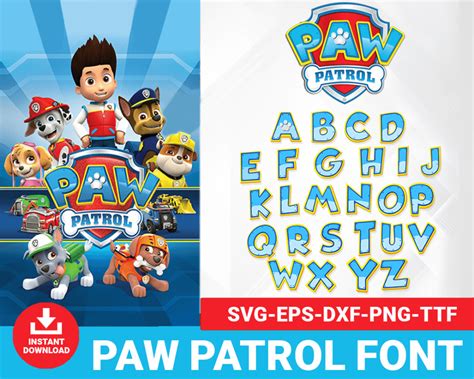 Paw Patrol Font-Alphabet SVG - SvgForCrafters | Free & Premium SVG Cut ...