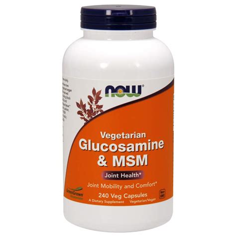 Now Foods Vegetarian Glucosamine And Msm Joint Health Capsules - 240 ...