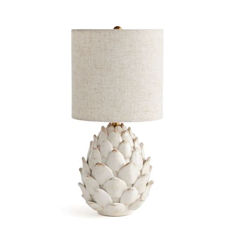 Vintage Artichoke Ceramic Table Lamp with Linen Shade – Vintage Shopper
