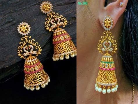 Gold Butta Earrings Designs - Indian Jewelry Designs