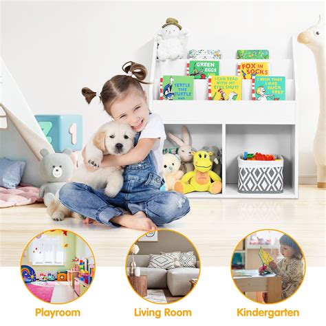 Buy Infans Kids Wooden Bookshelf Bookcase Children Toy Storage Cabinet ...