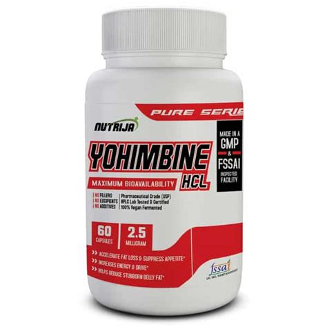 Buy NUTRIJA YOHIMBINE HCL 2.5MG [STRENGTH & POTENT FAT BURNER] - 60 ...