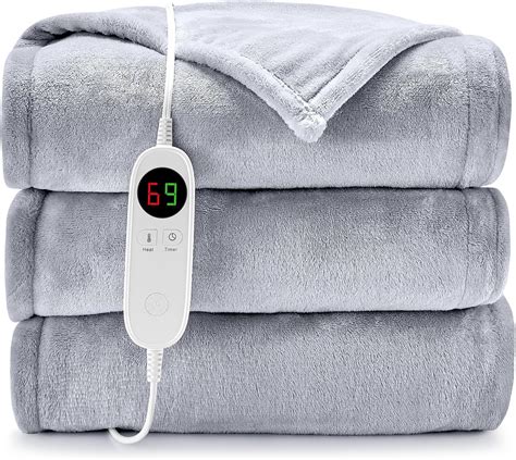 Amazon.com: HYLEORY Heated Electric Blanket Throw 50" x 60" Soft Warm ...