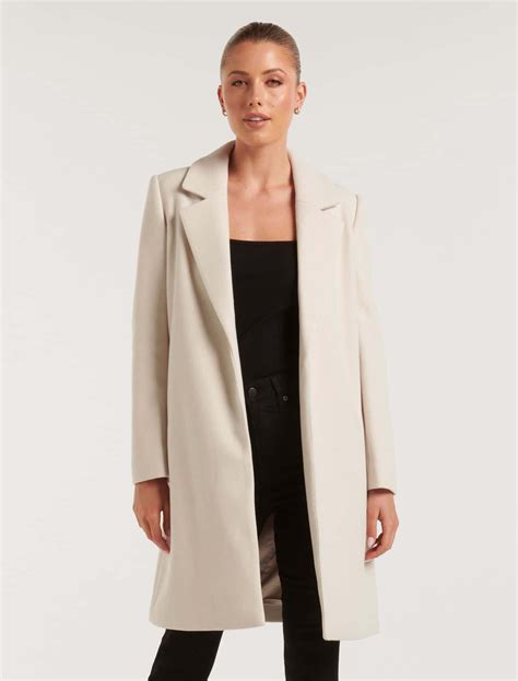 Lily Petite Longline Coatigan in Cream - Size 4 to 16 - Women's Petite ...