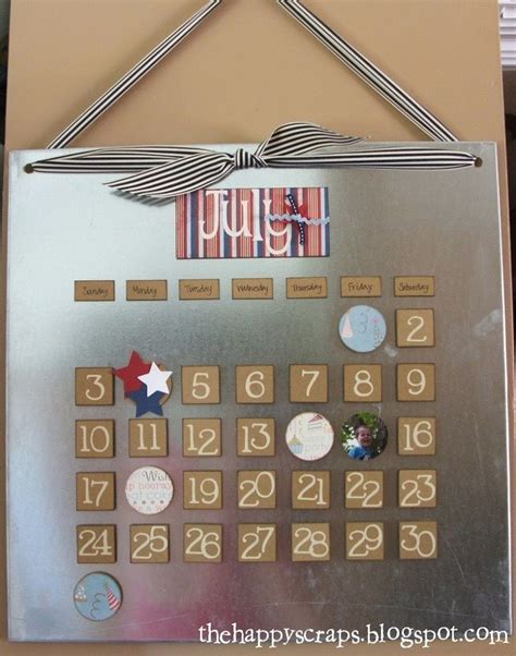 July Magnet Board Calendar