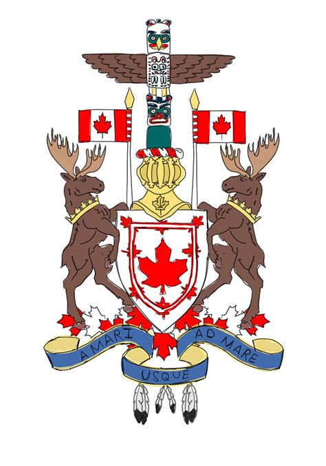 Very rough sketch of a redesigned Canadian coat of arms : r/heraldry