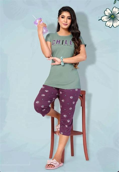 Summer Special Capri Vol Dk 2540 Cotton Night Suits Collection