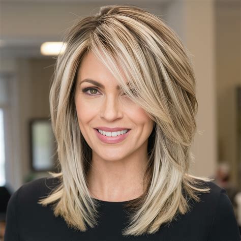 Layered Medium Hair