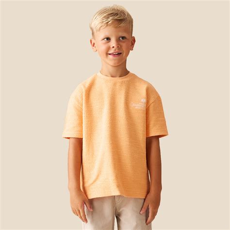 Angel & Rocket Boys Printed Orange T-Shirt