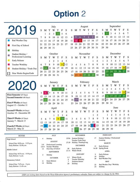 Lisd Academic Calendar