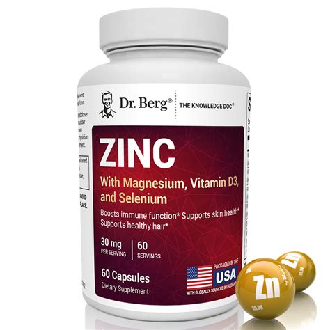 Amazon.com: Dr. Berg Zinc 30mg Enhanced with Magnesium, Vitamin D3 ...