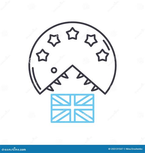 Uk Brexit Line Icon, Outline Symbol, Vector Illustration, Concept Sign Stock Vector ...