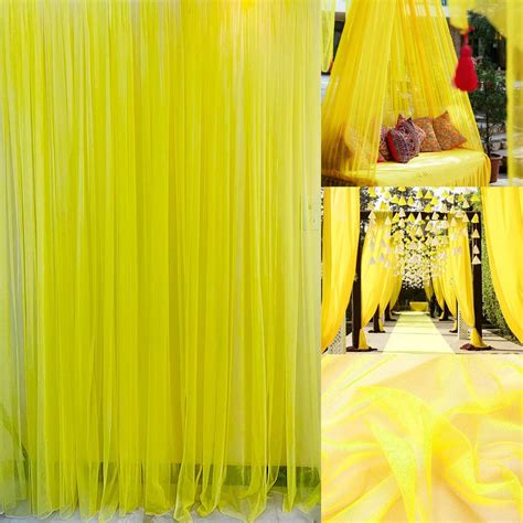 Party Propz Yellow Net Backdrop for Decoration - 2 Pcs Diwali ...