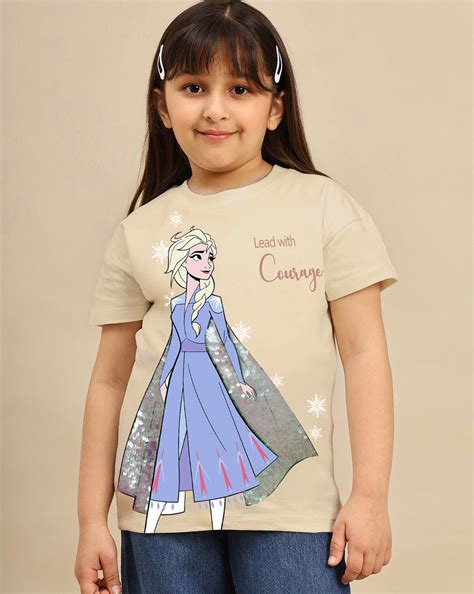 Frozen Printed Relaxed Fit Tshirt For Girls – Kidsville