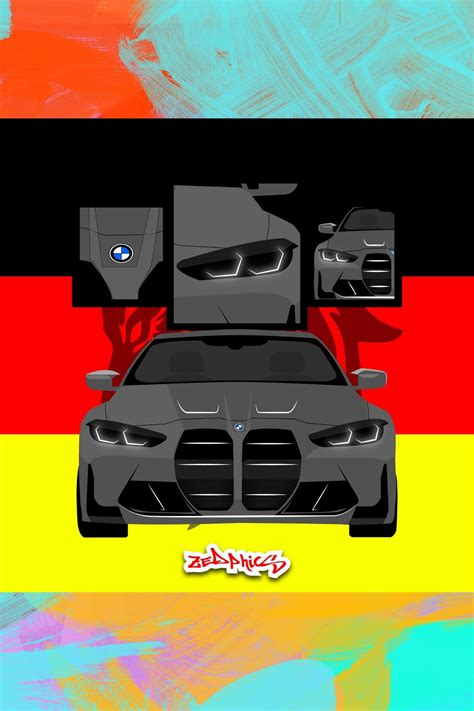 BMW M4 with German Flag Background
