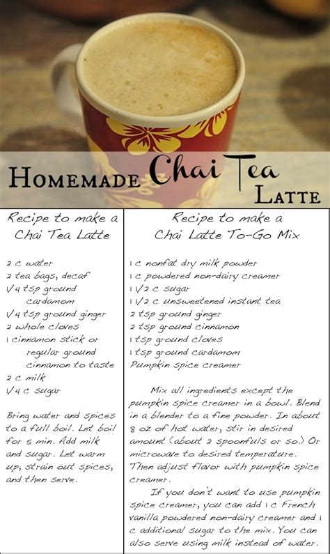 Delicious Chai Latte Recipes and To-Go Mix