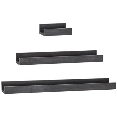 Black Floating Wooden Wall Shelves Set | Michaels