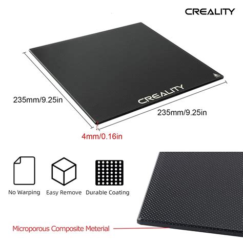 Buy Creality 3D Ender 3 S1 Ender 3 Pro Ender 5 Tempered Glass Upgraded ...
