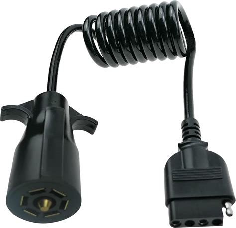 Buy OMNDYEHA 7 Way Round to 5 Way Flat Cable Trailer Connector Adapter ...