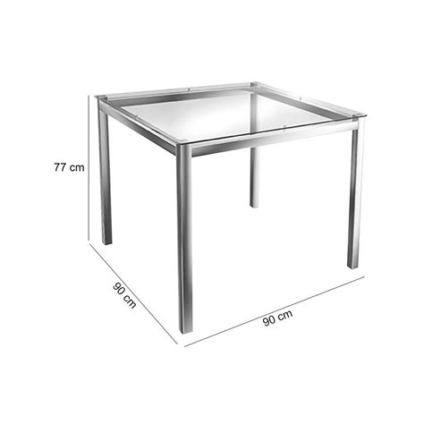 Conjunto: Mesa de Cozinha Reno c/ Tampo Vidro 90cm + 4 Cadeiras Florença Cromado/Courano Nude ...