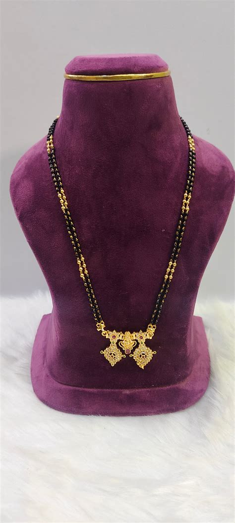 Daily wear 18" length short black beads – Paanchajanya Jewels