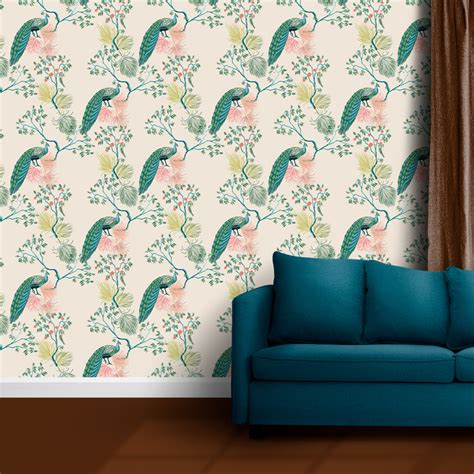 Floral Peacock Art Wallpaper: Transform Your Space | The Seven Colours