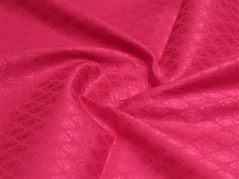 Mfoks Pure Cotton Self-Woven Fabric - Rani Pink