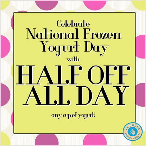 La Creme Frozen Yogurt: Half Off All Day on Feb. 6