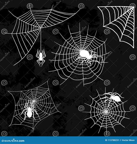 Spiders Vector Web Silhouette Spooky Spider Nature Halloween Element ...
