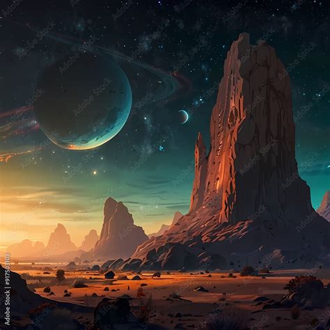 Alien World Landscape 的图像结果