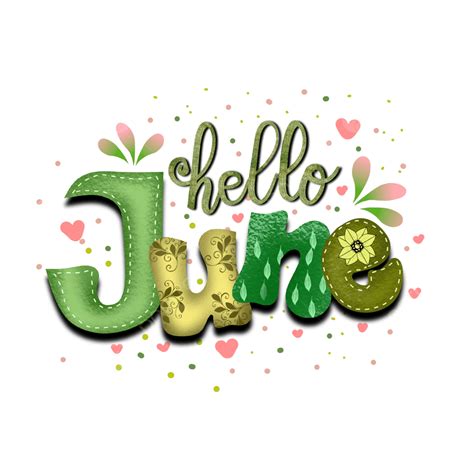 June Month Clip Art Vector Illustration For June Month Calendar Page