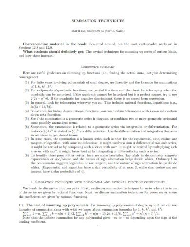 Image result for Summation Examples