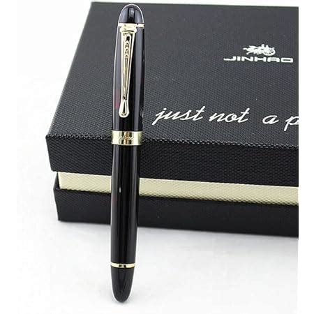 GOLD LEAF Jinhao X-750 Fountain Pen Black Shine Plain Design 0.7mm Nib ...